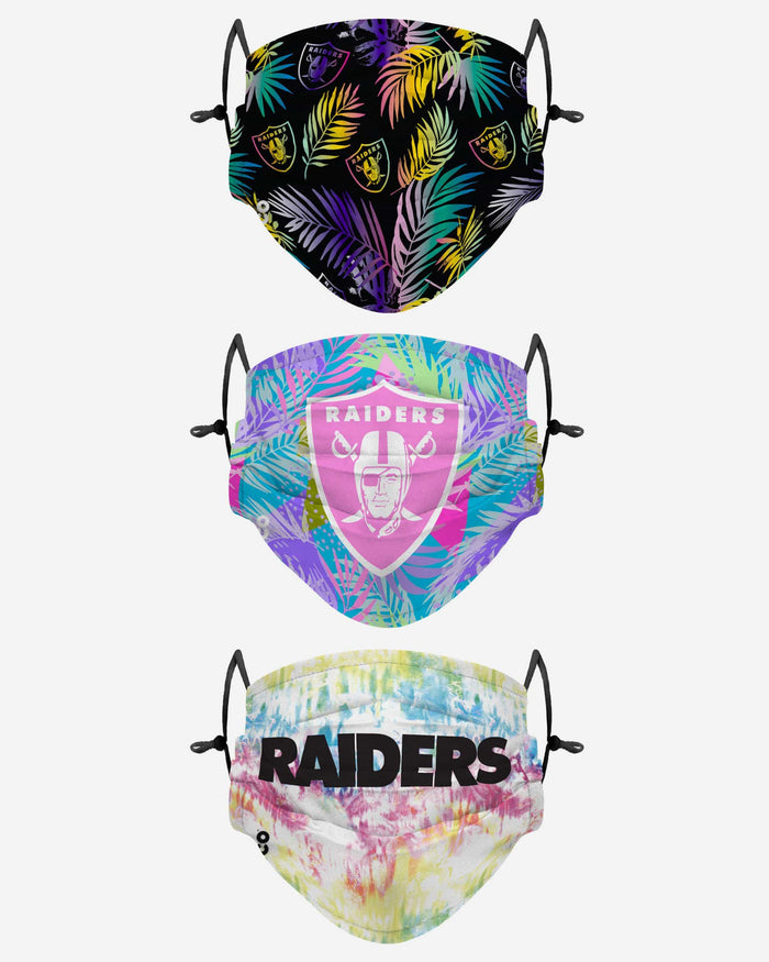 Las Vegas Raiders Neon Floral 3 Pack Face Cover FOCO - FOCO.com