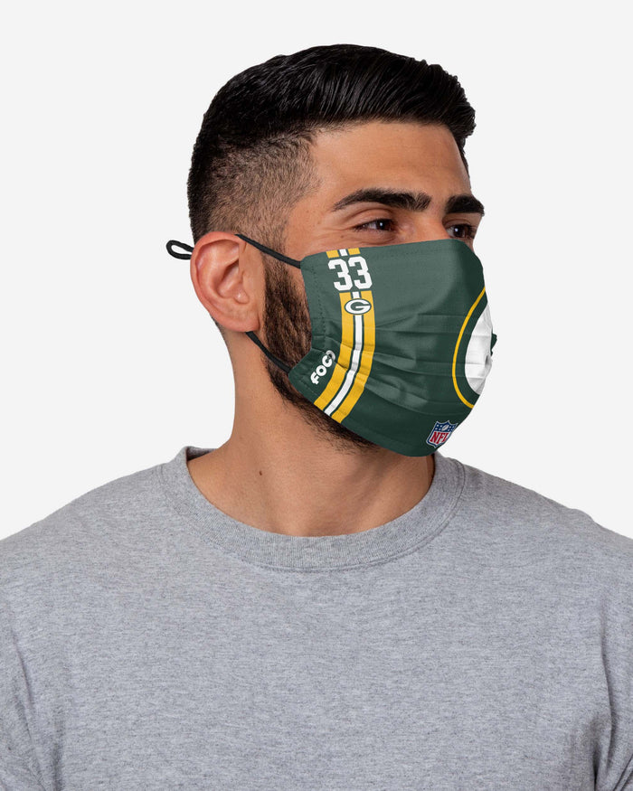 Aaron Jones Green Bay Packers On-Field Sideline Logo Face Cover FOCO - FOCO.com