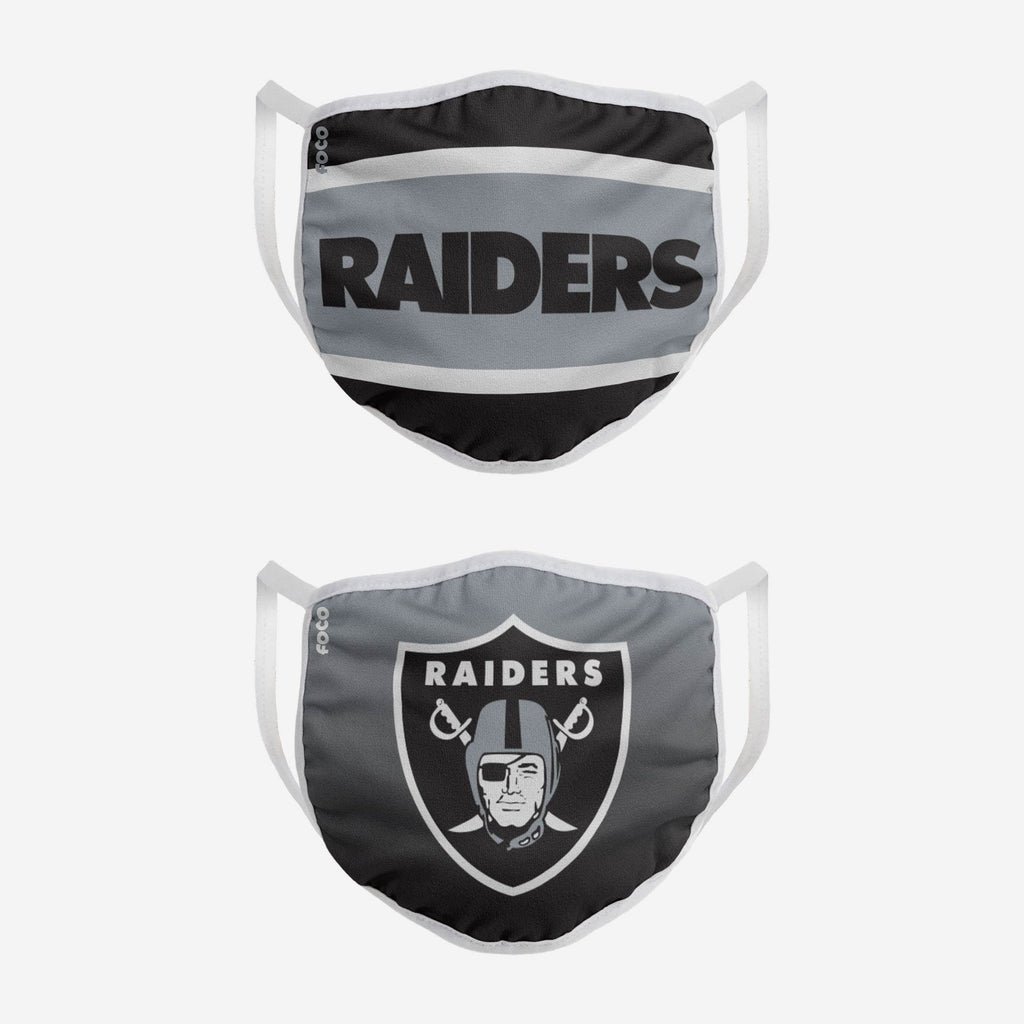 Las Vegas Raiders Printed 2 Pack Face Cover FOCO - FOCO.com