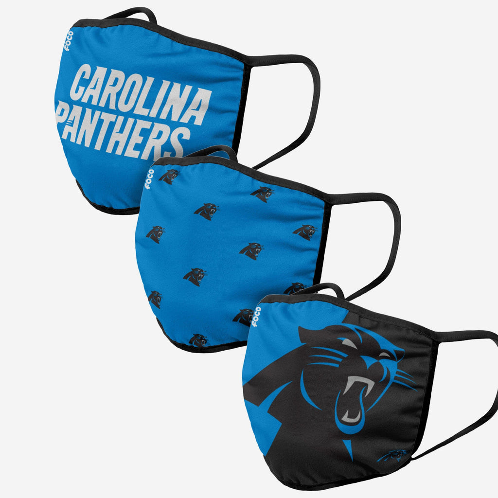 Carolina Panthers 3 Pack Face Cover FOCO Adult - FOCO.com