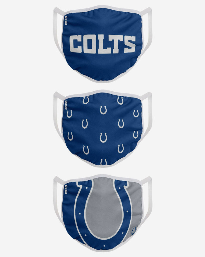 Indianapolis Colts 3 Pack Face Cover FOCO - FOCO.com