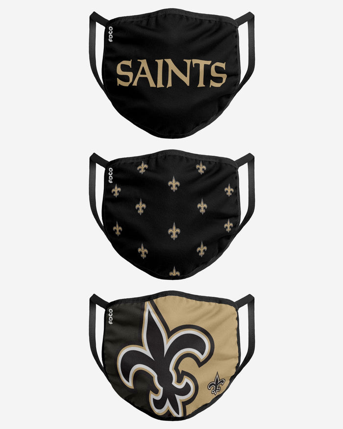 New Orleans Saints 3 Pack Face Cover FOCO - FOCO.com