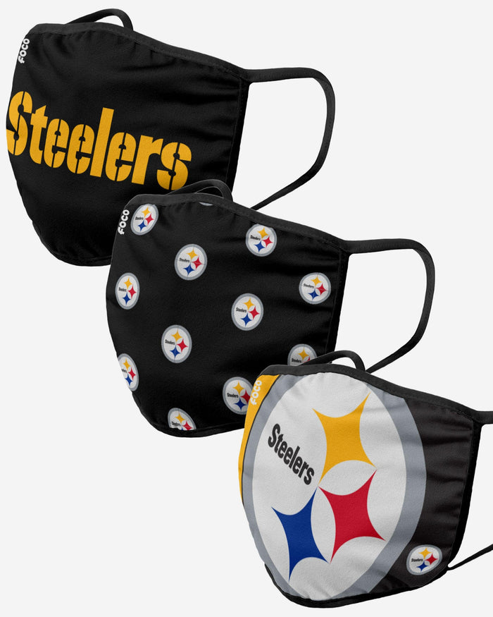 Pittsburgh Steelers 3 Pack Face Cover FOCO Adult - FOCO.com