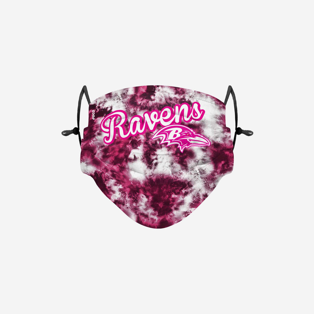 Baltimore Ravens Pink Tie-Dye Adjustable Face Cover FOCO - FOCO.com