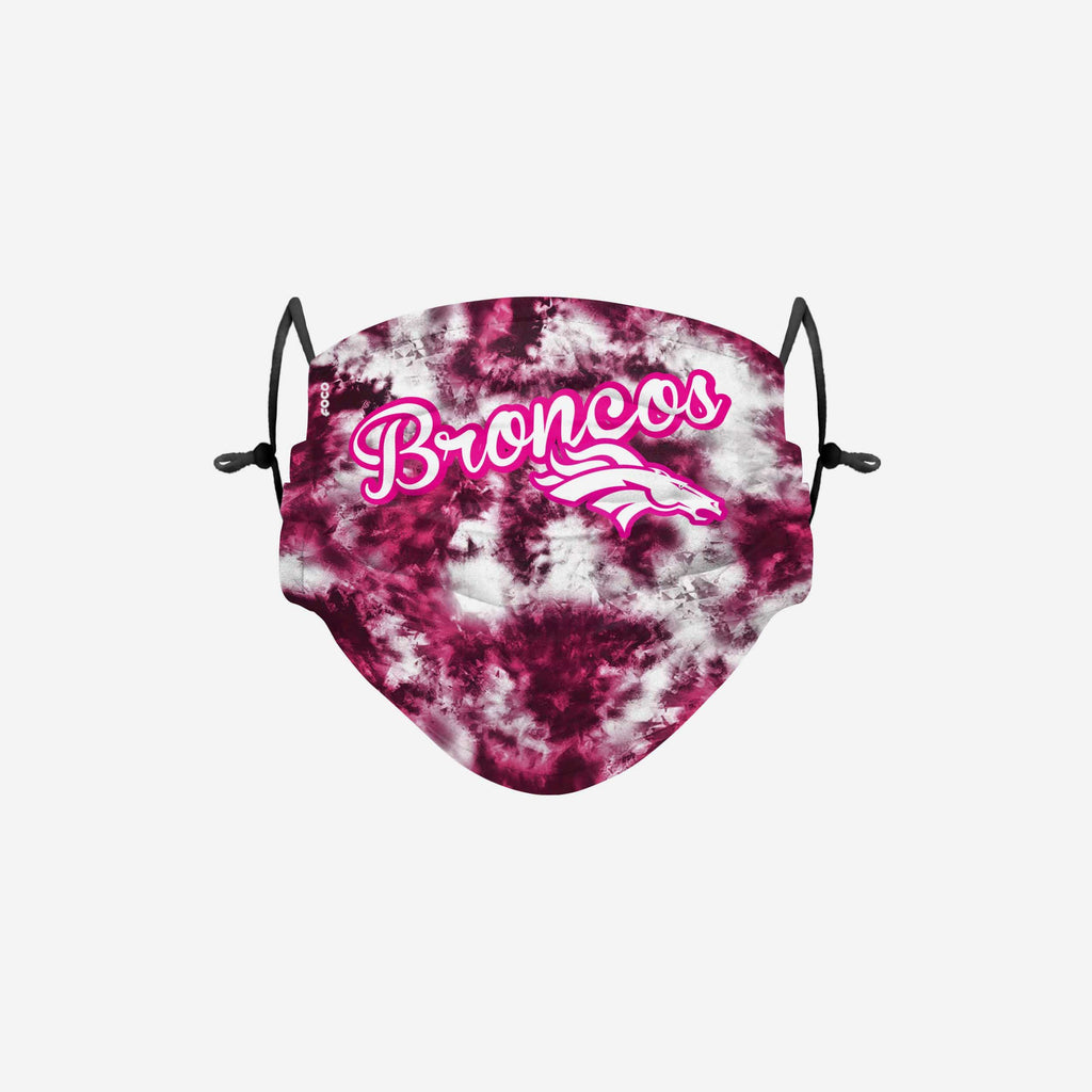 Denver Broncos Pink Tie-Dye Adjustable Face Cover FOCO - FOCO.com