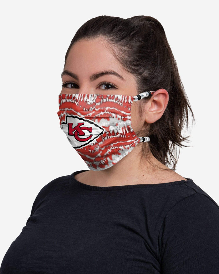 Kansas City Chiefs Tie-Dye Beaded Tie-Back Face Cover FOCO - FOCO.com