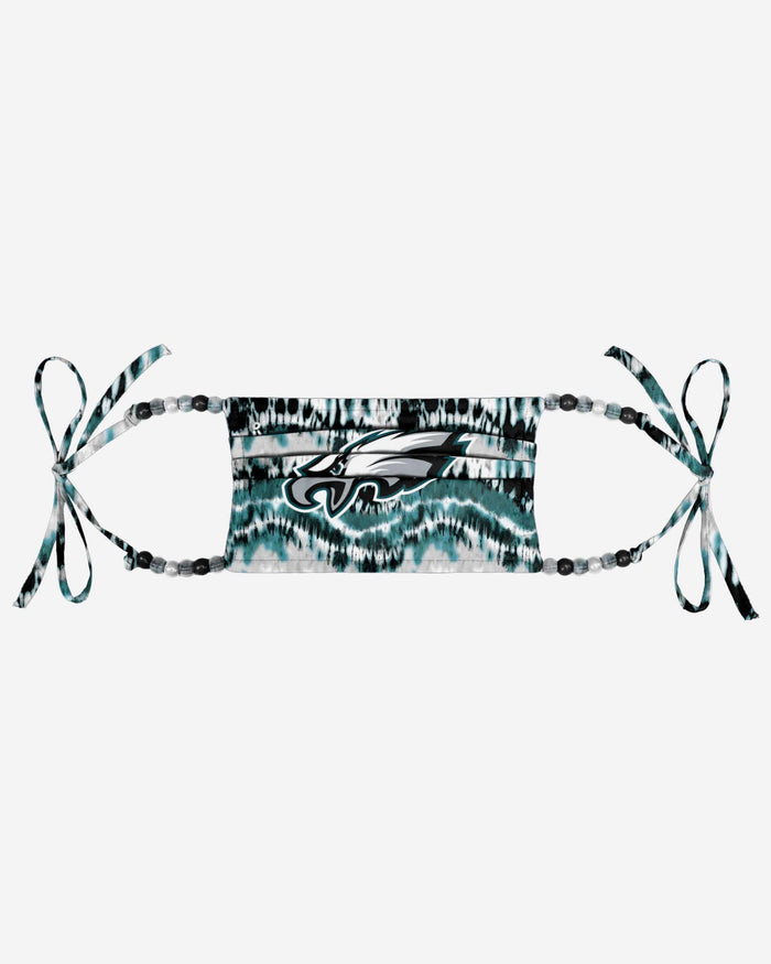 Philadelphia Eagles Tie-Dye Beaded Tie-Back Face Cover FOCO - FOCO.com