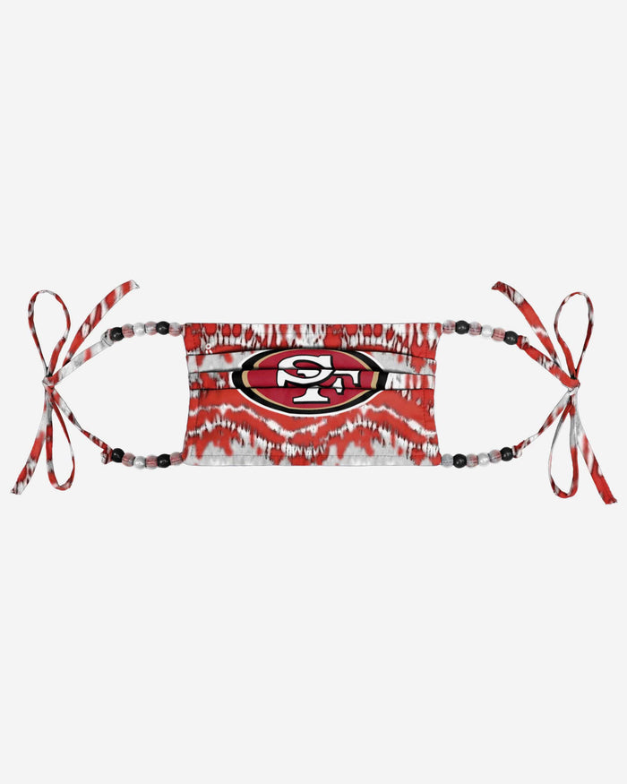 San Francisco 49ers Tie-Dye Beaded Tie-Back Face Cover FOCO - FOCO.com