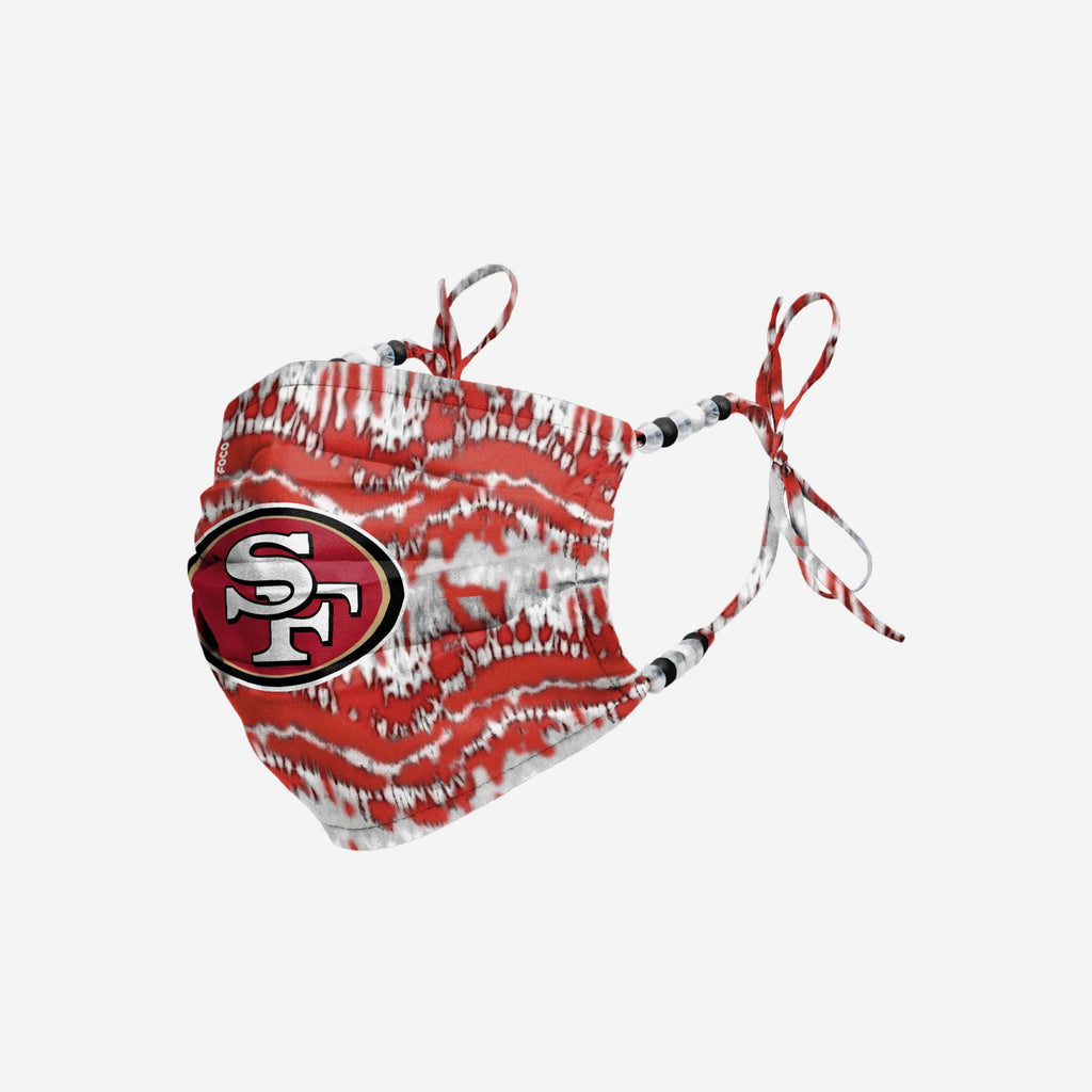 San Francisco 49ers Tie-Dye Beaded Tie-Back Face Cover FOCO - FOCO.com