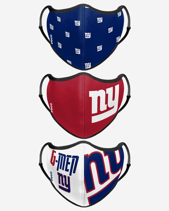 New York Giants Thematic Sport 3 Pack Face Cover FOCO - FOCO.com