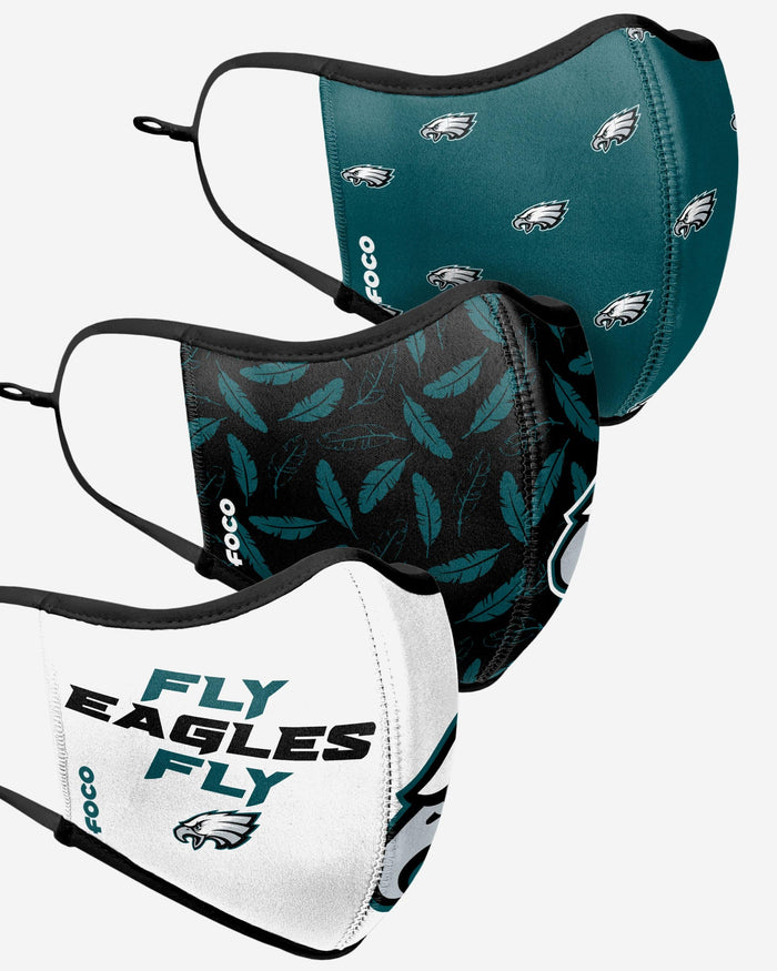 Philadelphia Eagles Thematic Sport 3 Pack Face Cover FOCO - FOCO.com