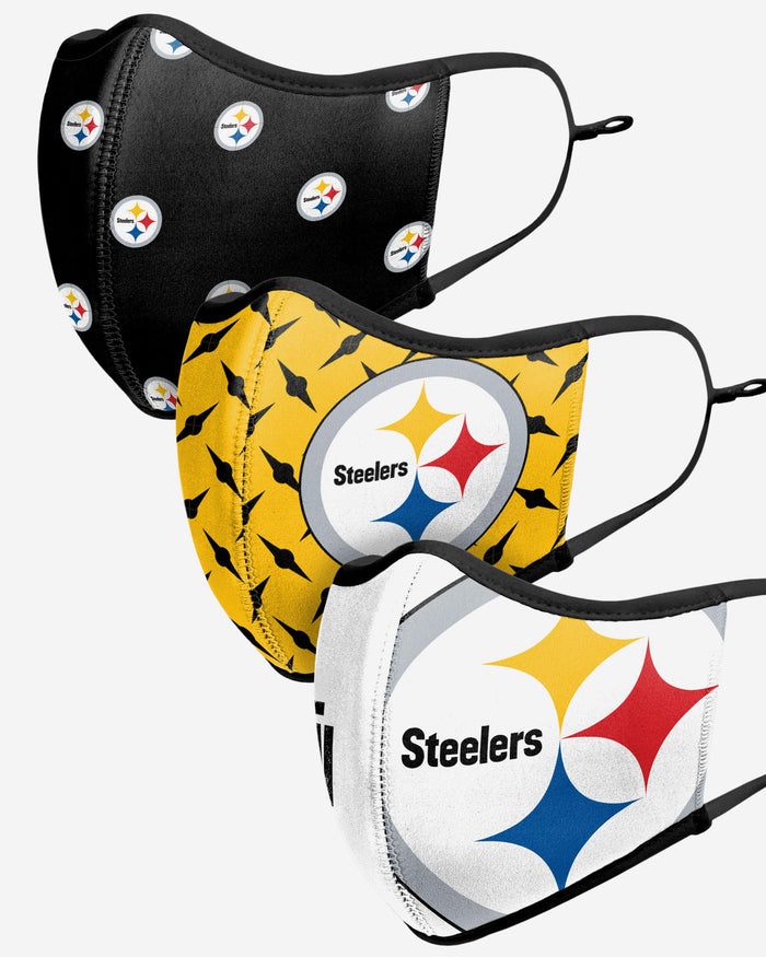 Pittsburgh Steelers Thematic Sport 3 Pack Face Cover FOCO - FOCO.com