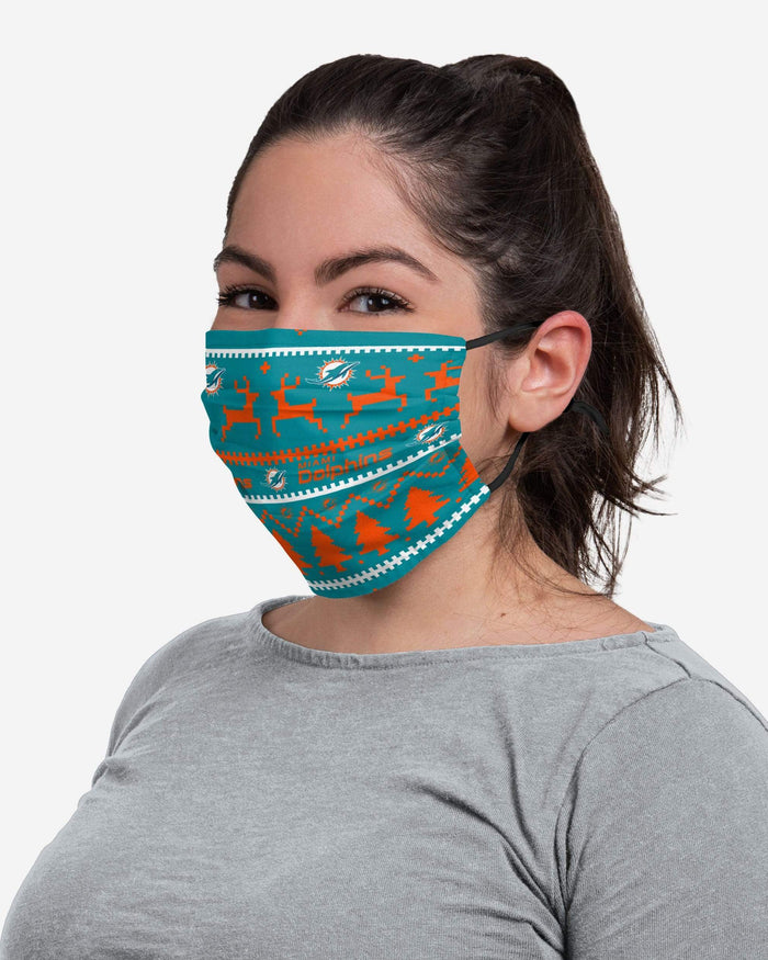 Miami Dolphins Wordmark Holiday Adjustable Face Cover FOCO - FOCO.com