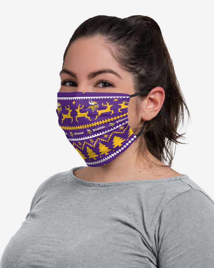 Minnesota Vikings Wordmark Holiday Adjustable Face Cover FOCO - FOCO.com