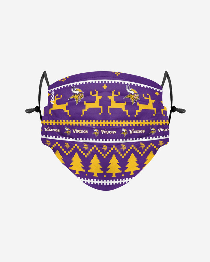 Minnesota Vikings Wordmark Holiday Adjustable Face Cover FOCO - FOCO.com