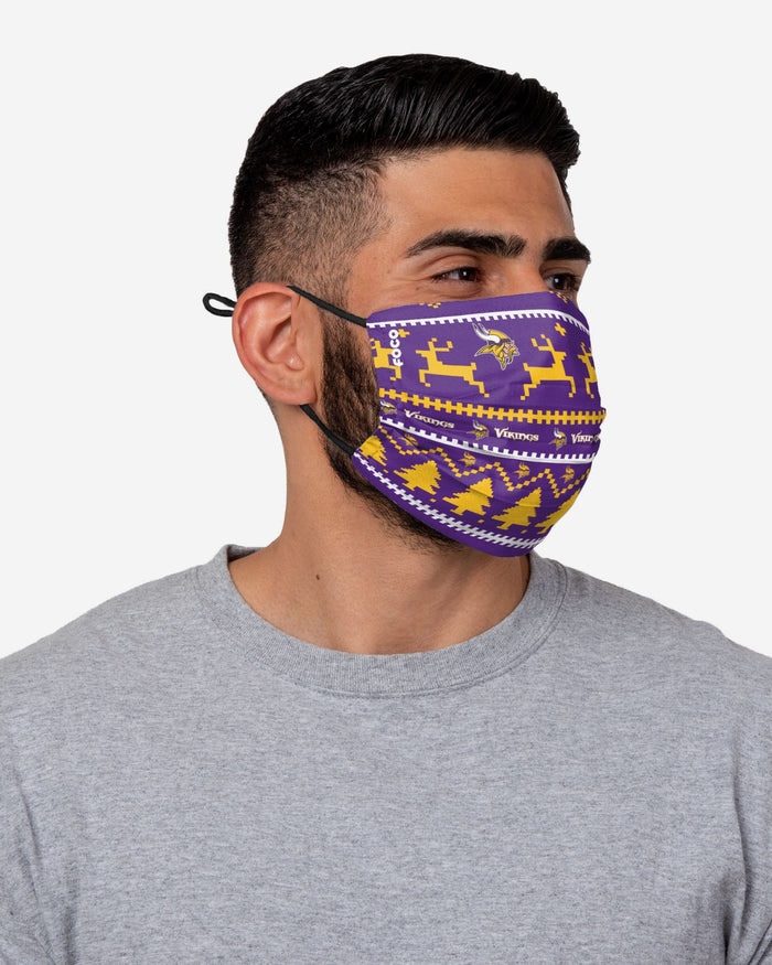 Minnesota Vikings Wordmark Holiday Adjustable Face Cover FOCO - FOCO.com