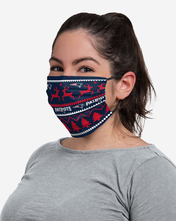 New England Patriots Wordmark Holiday Adjustable Face Cover FOCO - FOCO.com