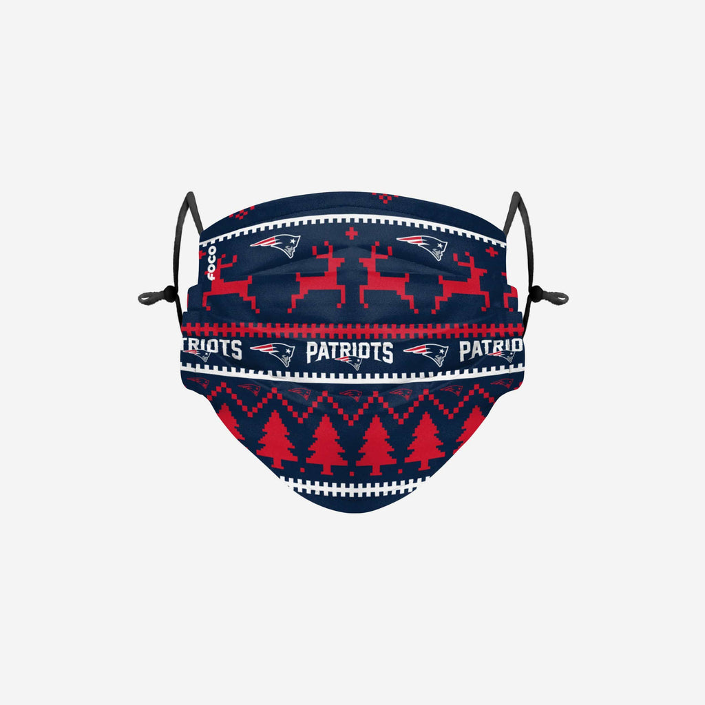 New England Patriots Wordmark Holiday Adjustable Face Cover FOCO - FOCO.com