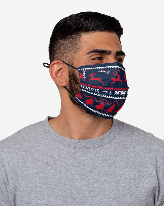 New England Patriots Wordmark Holiday Adjustable Face Cover FOCO - FOCO.com