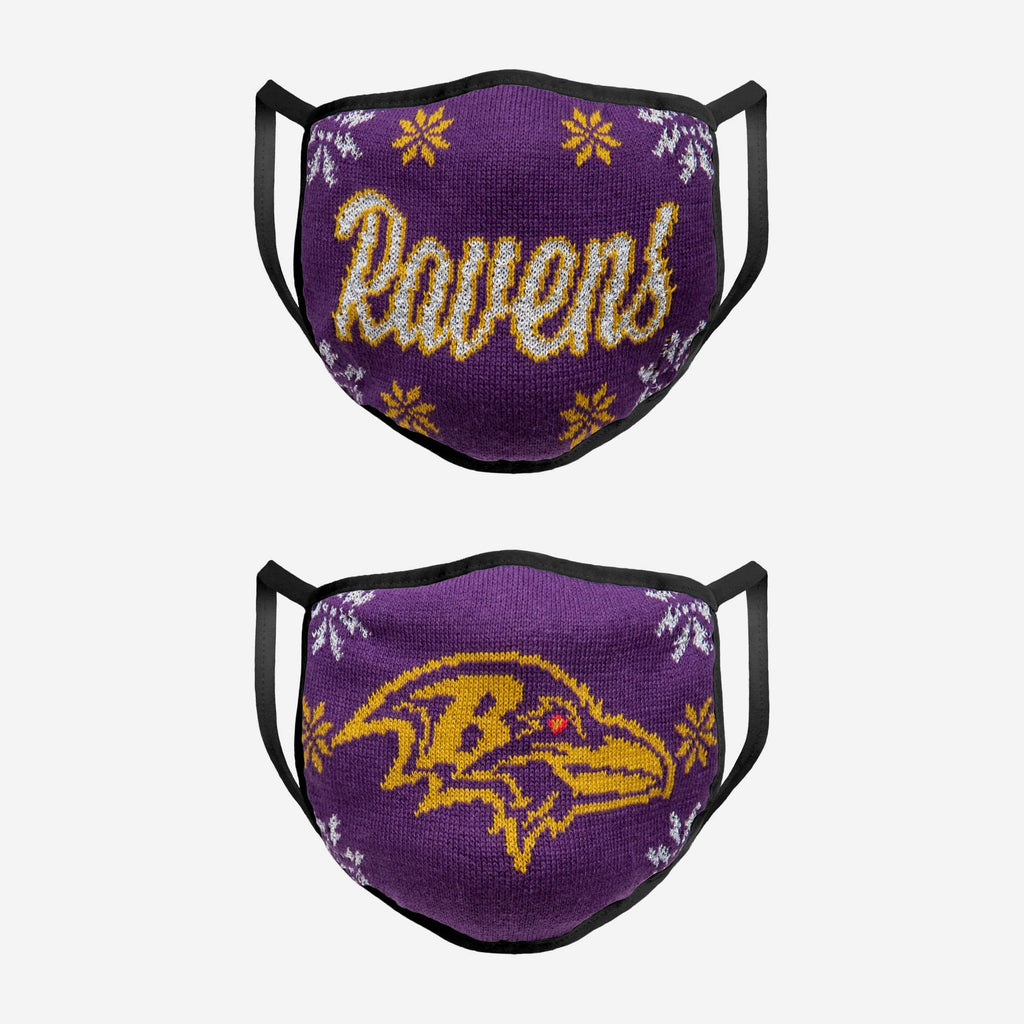 Baltimore Ravens Womens Knit 2 Pack Face Cover FOCO - FOCO.com