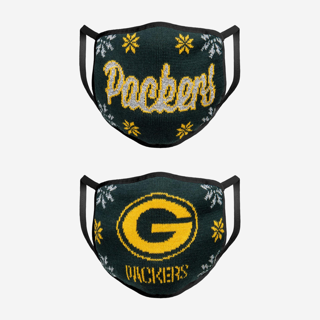 Green Bay Packers Womens Knit 2 Pack Face Cover FOCO - FOCO.com