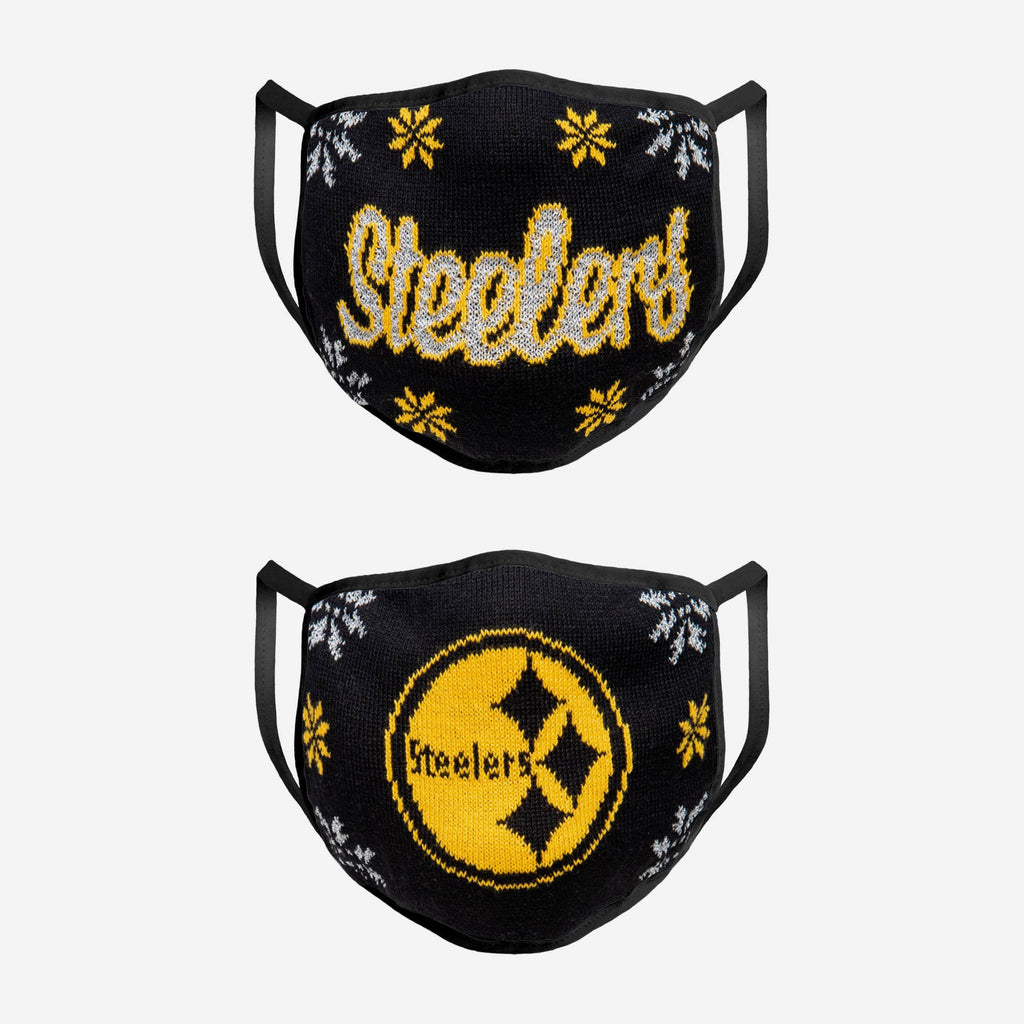 Pittsburgh Steelers Womens Knit 2 Pack Face Cover FOCO - FOCO.com