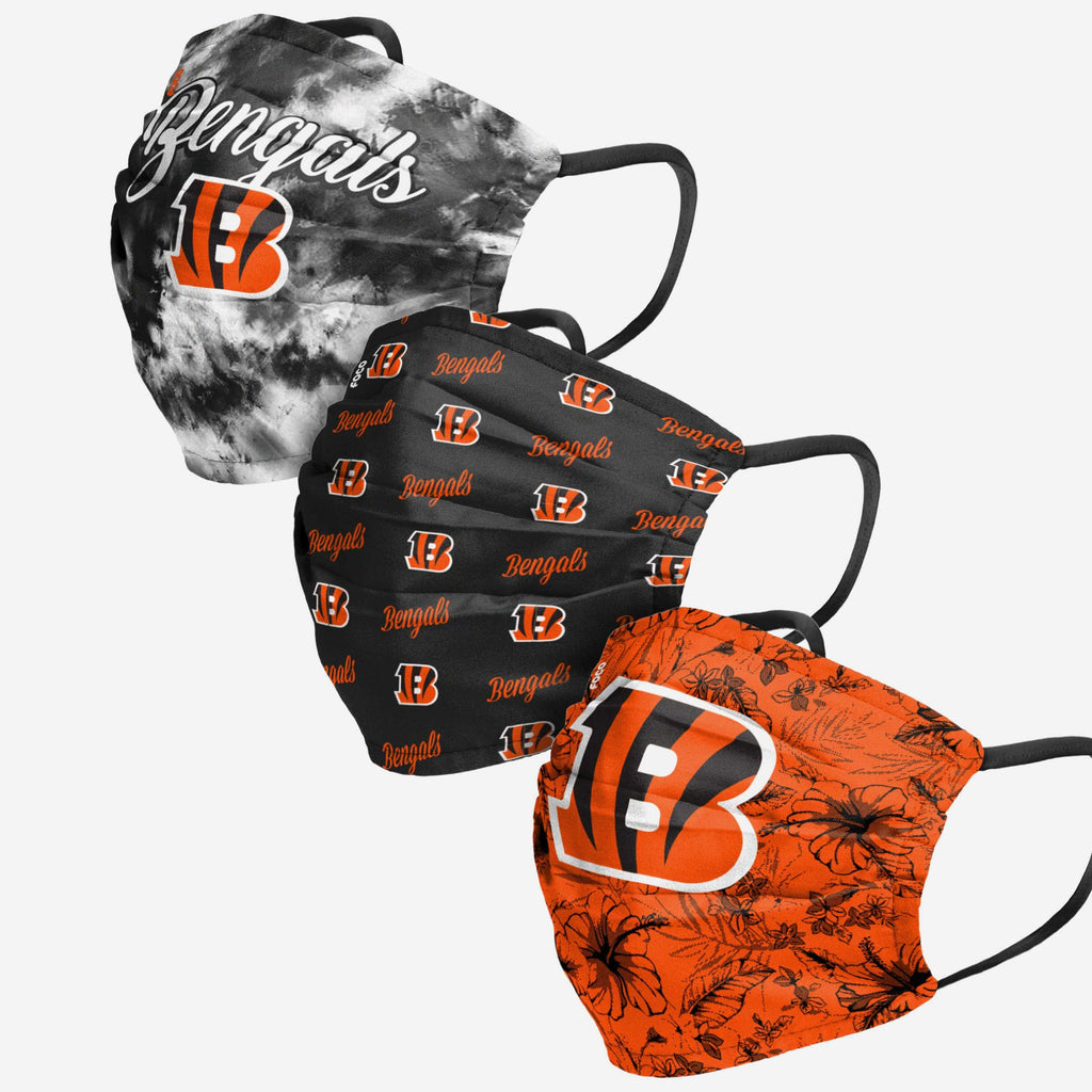 Cincinnati Bengals Womens Matchday 3 Pack Face Cover FOCO - FOCO.com