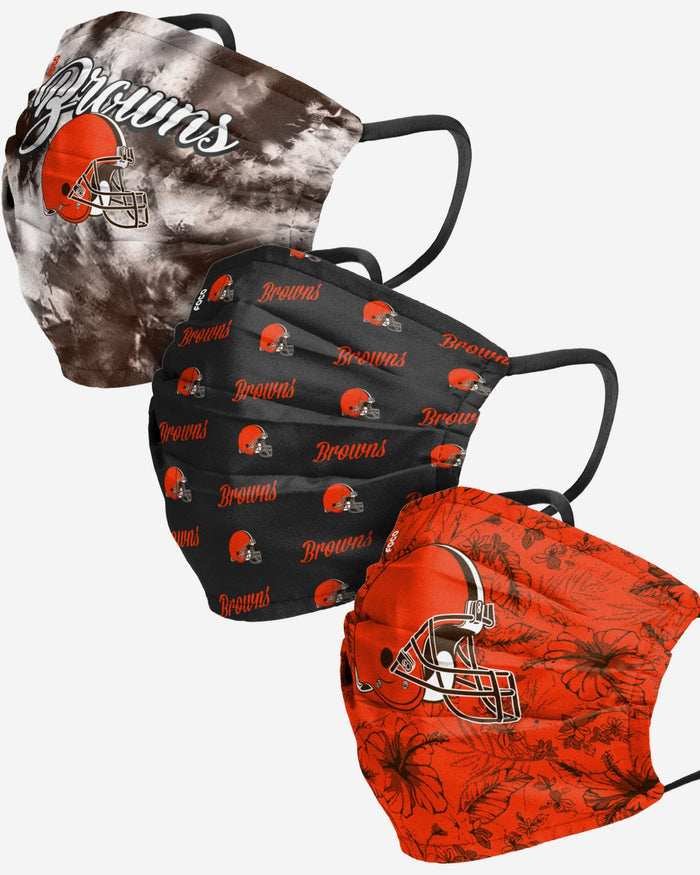 Cleveland Browns Womens Matchday 3 Pack Face Cover FOCO - FOCO.com
