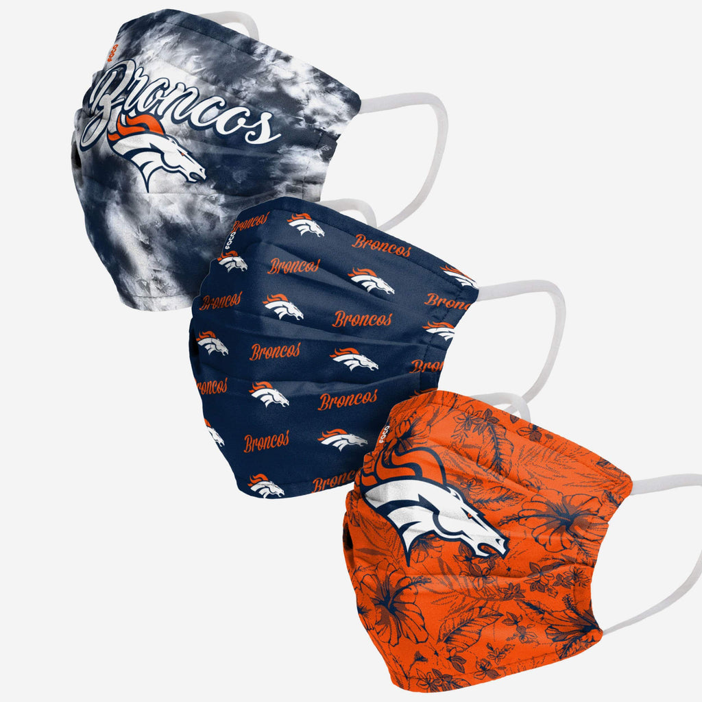 Denver Broncos Womens Matchday 3 Pack Face Cover FOCO - FOCO.com