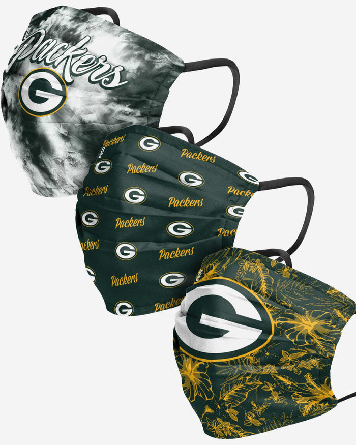 Green Bay Packers Womens Matchday 3 Pack Face Cover FOCO - FOCO.com