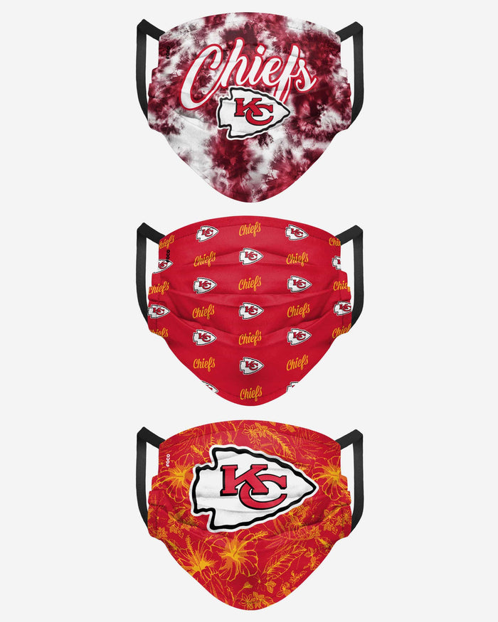 Kansas City Chiefs Womens Matchday 3 Pack Face Cover FOCO - FOCO.com