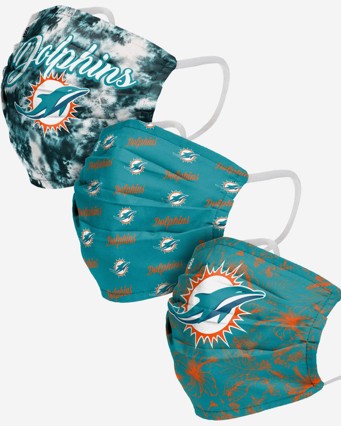 Miami Dolphins Womens Matchday 3 Pack Face Cover FOCO - FOCO.com