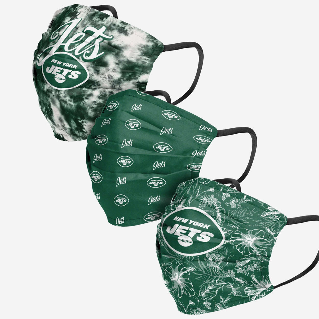 New York Jets Womens Matchday 3 Pack Face Cover FOCO - FOCO.com