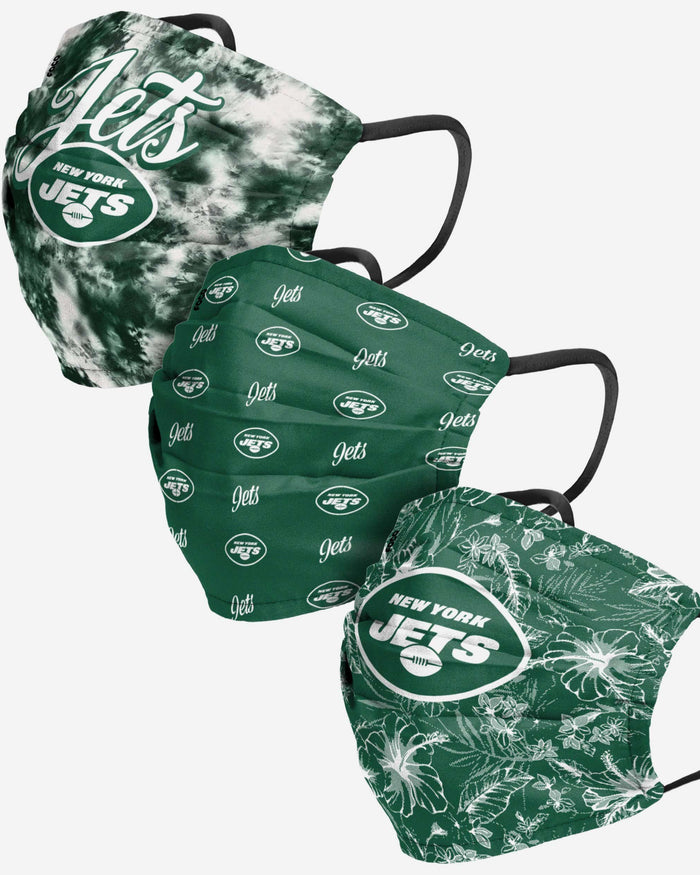 New York Jets Womens Matchday 3 Pack Face Cover FOCO - FOCO.com