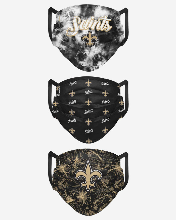 New Orleans Saints Womens Matchday 3 Pack Face Cover FOCO - FOCO.com