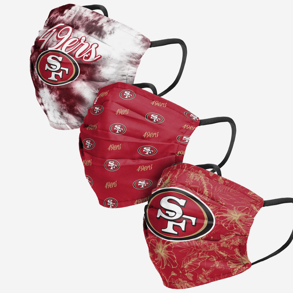 San Francisco 49ers Womens Matchday 3 Pack Face Cover FOCO - FOCO.com