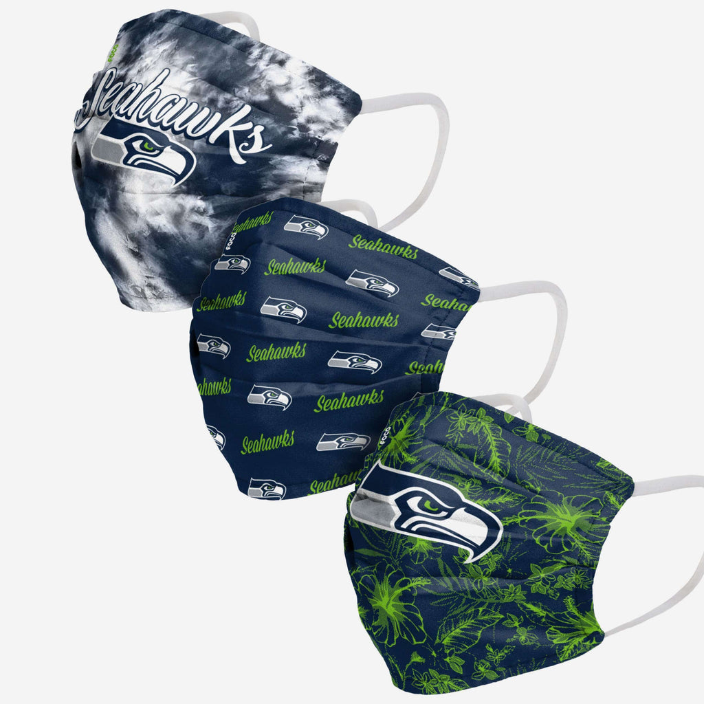 Seattle Seahawks Womens Matchday 3 Pack Face Cover FOCO - FOCO.com