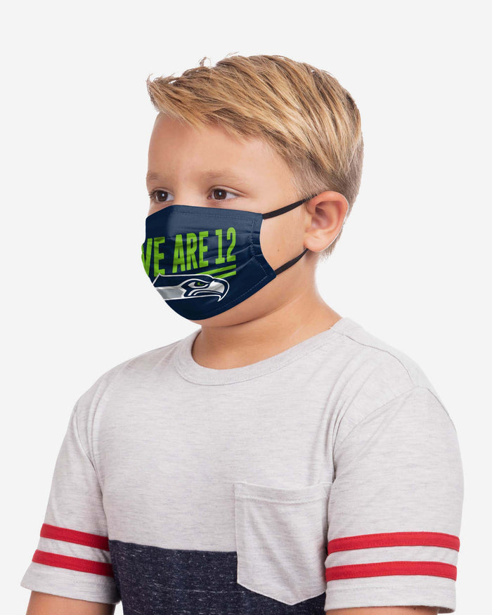 Seattle Seahawks Youth Rising Stars Adjustable 5 Pack Face Cover FOCO - FOCO.com