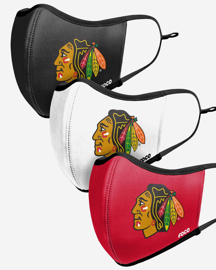 Chicago Blackhawks Sport 3 Pack Face Cover FOCO - FOCO.com