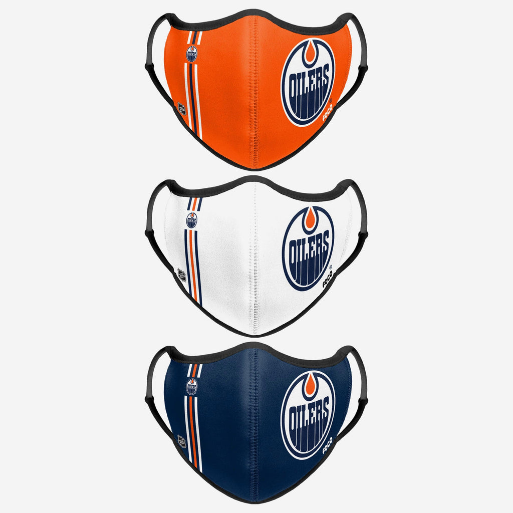 Edmonton Oilers Sport 3 Pack Face Cover FOCO - FOCO.com