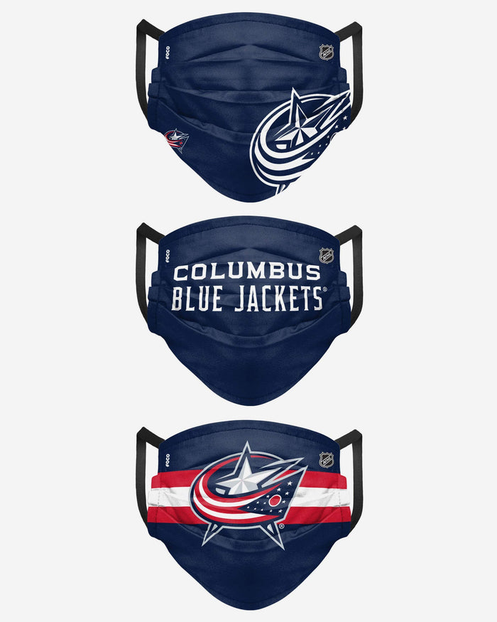 Columbus Blue Jackets Matchday 3 Pack Face Cover FOCO - FOCO.com