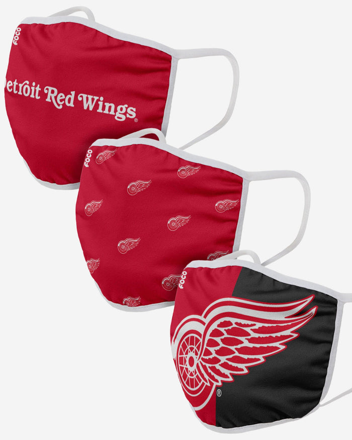 Detroit Red Wings 3 Pack Face Cover FOCO Adult - FOCO.com