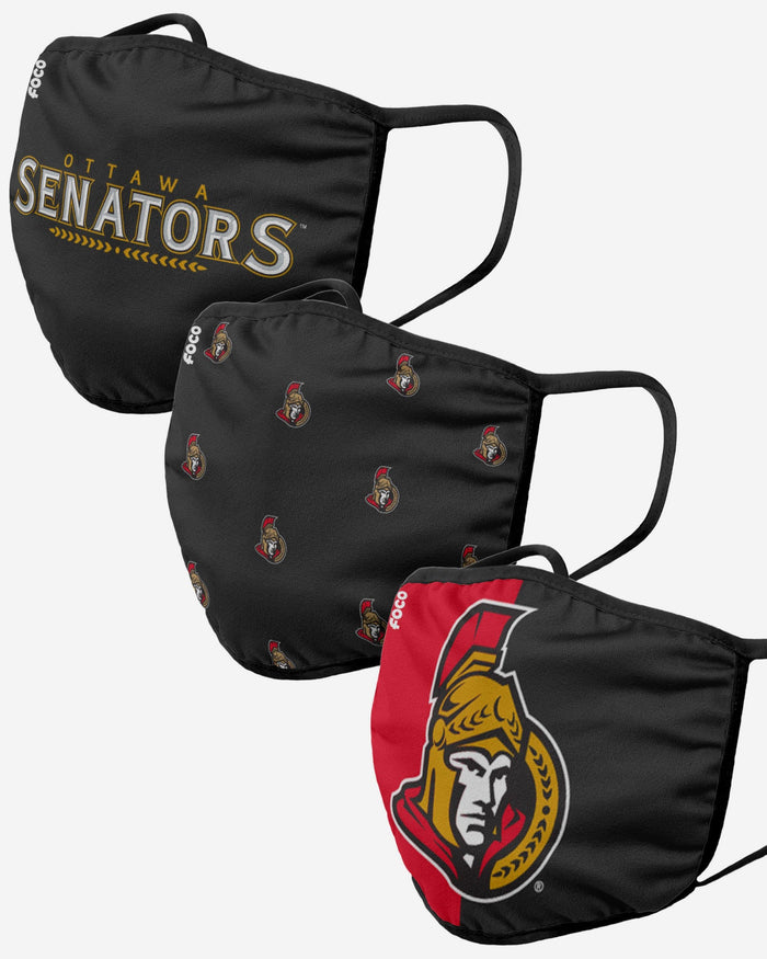 Ottawa Senators 3 Pack Face Cover FOCO Adult - FOCO.com