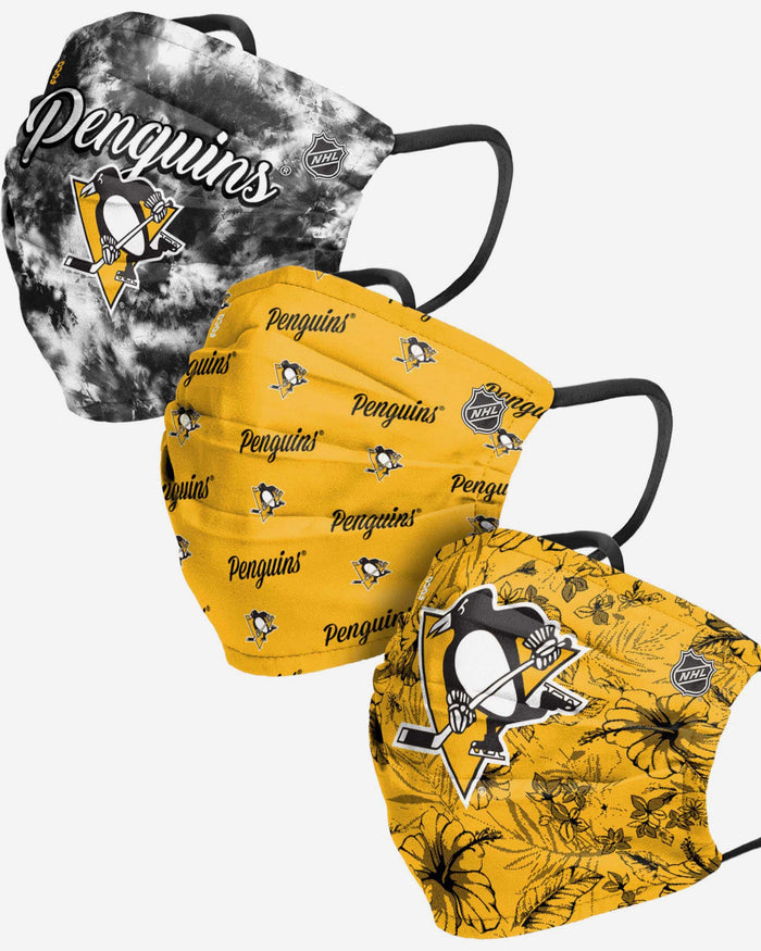 Pittsburgh Penguins Womens Matchday 3 Pack Face Cover FOCO - FOCO.com