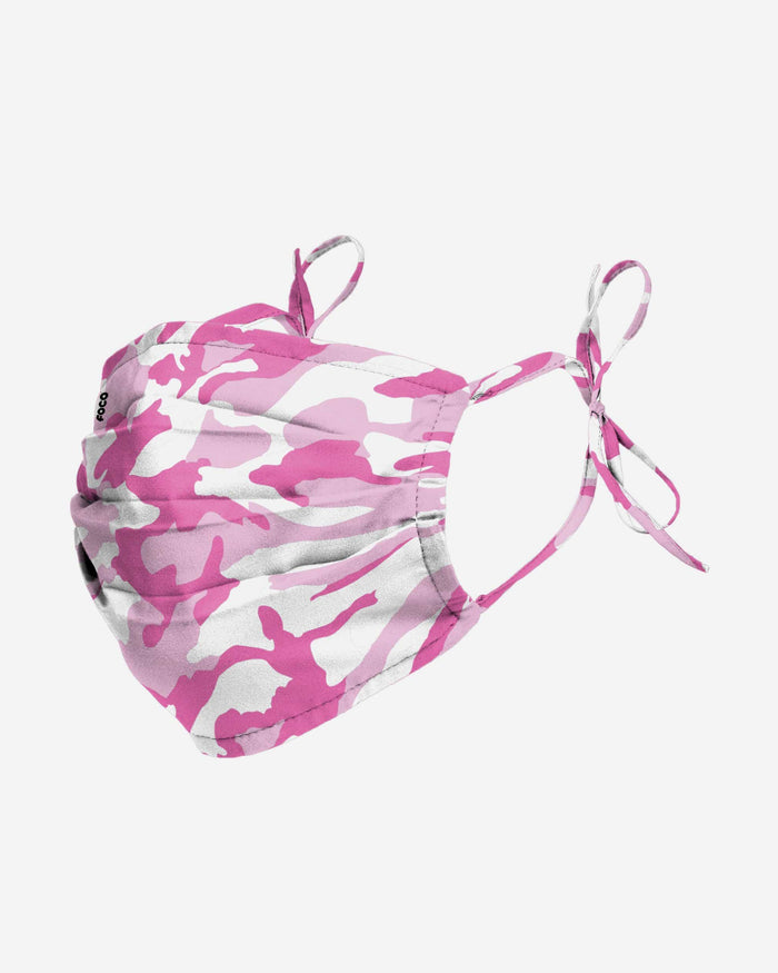 Pleated Pink Camo Tie-Back Face Cover FOCO - FOCO.com