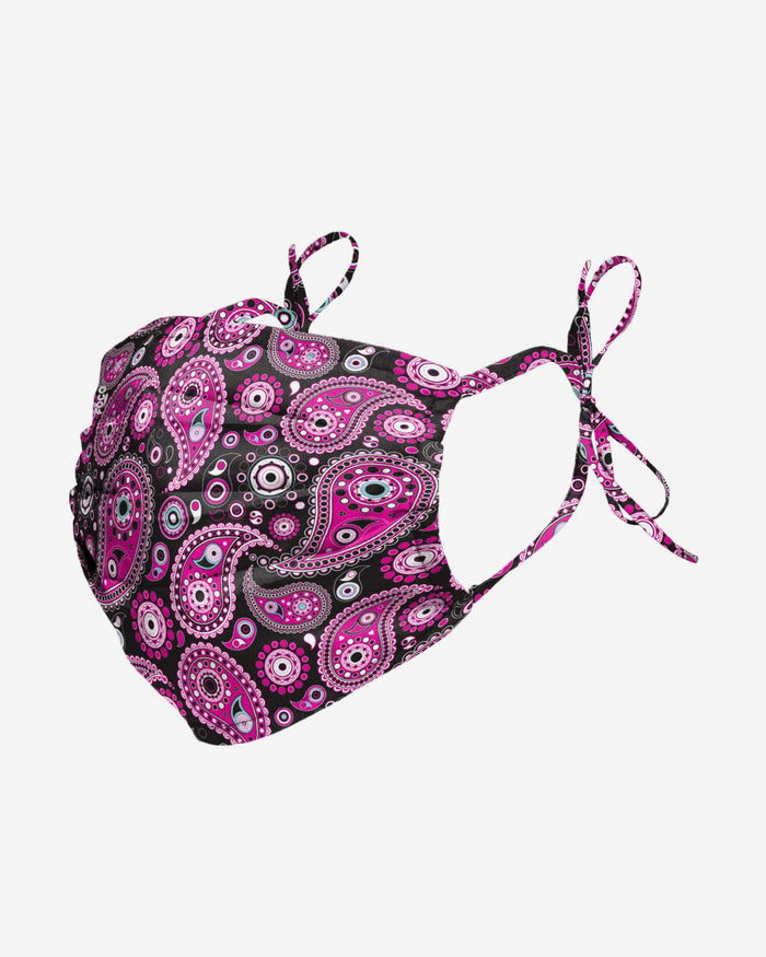 Pleated Pink Paisley Tie-Back Face Cover FOCO - FOCO.com