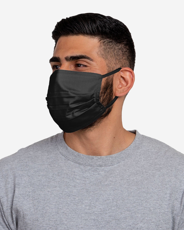 Solid Black Pleated 3 Pack Face Cover FOCO - FOCO.com