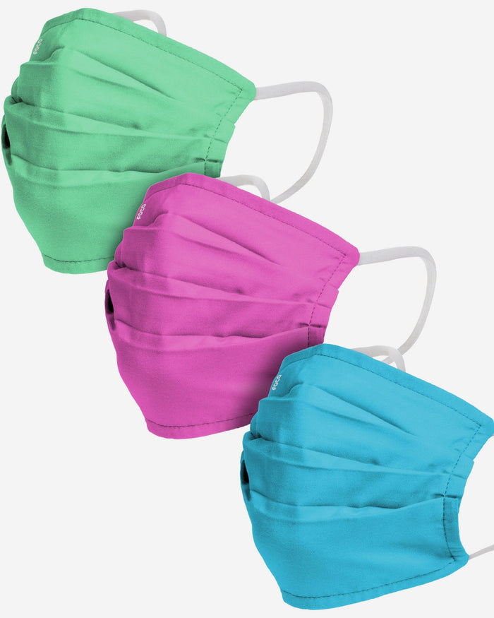 Solid Pastel Colors Pleated 3 Pack Face Cover FOCO - FOCO.com
