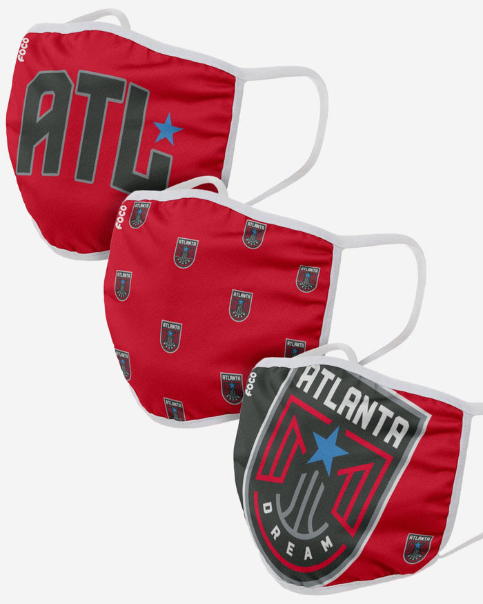 Atlanta Dream 3 Pack Face Cover FOCO - FOCO.com