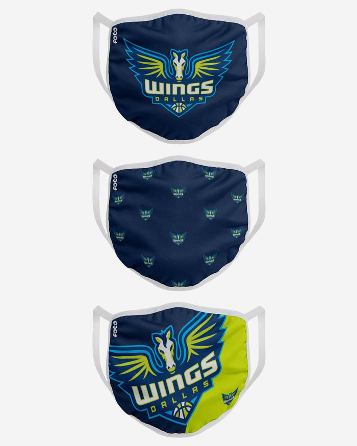 Dallas Wings 3 Pack Face Cover FOCO - FOCO.com